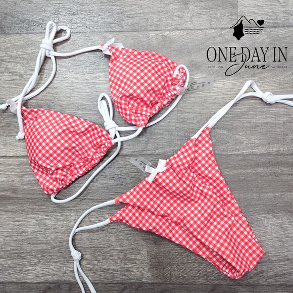 Adisputent Adjustable Triangle Tie Side Bikini Swimsuit Size S - Picture 3 of 6